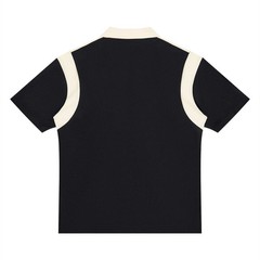 Unisex Color Block Quarter Zip Polo Shirt