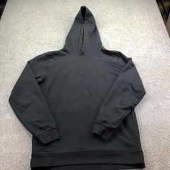 CUTS Hoodie Mens Large Black Pullover Knit Sweatshirt Split Hem Solid Basic