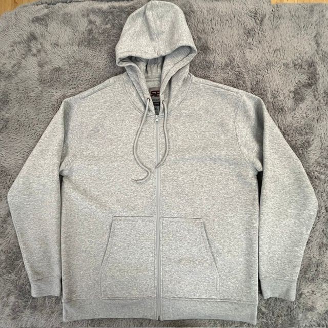 ROYAL BLUE ACTIVE Hoodie Mens 3XL Full Zip Drawstring Pocket Brushed Fleece Gray