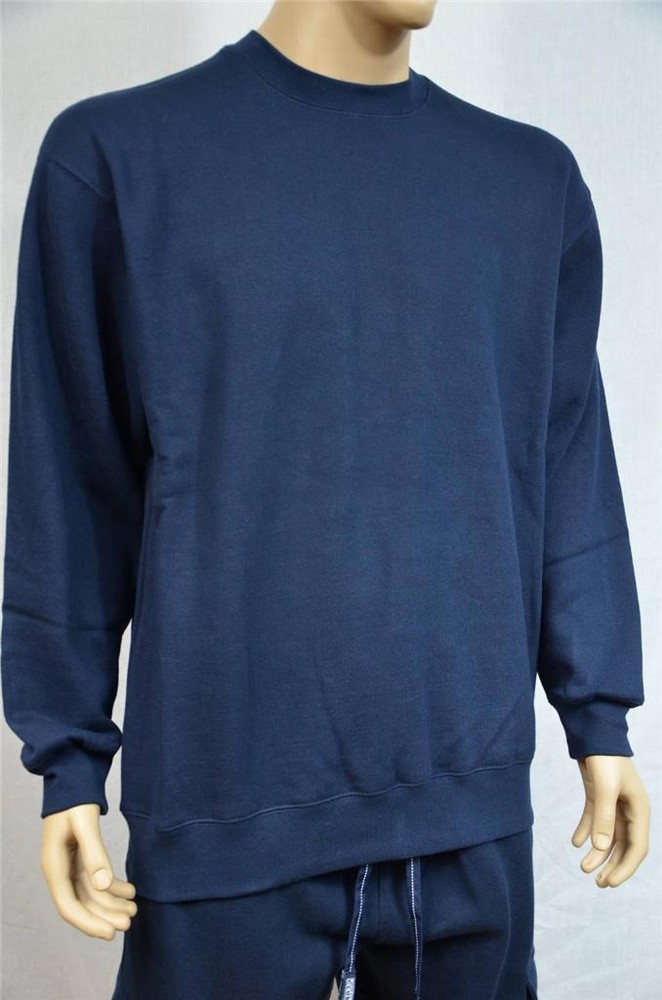 1 NEW PRO CLUB HEAVY WEIGHT FLEECE CREW NECK SWEATSHIRT NAVY BLUE S-7XL 1PC