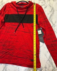 Modern Culture Size Large Red Long Sleeve Hoodie With Black Stripe