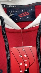 Perry Ellis America Hoodie Red White Navy Blue Pullower Mens Size L NWT