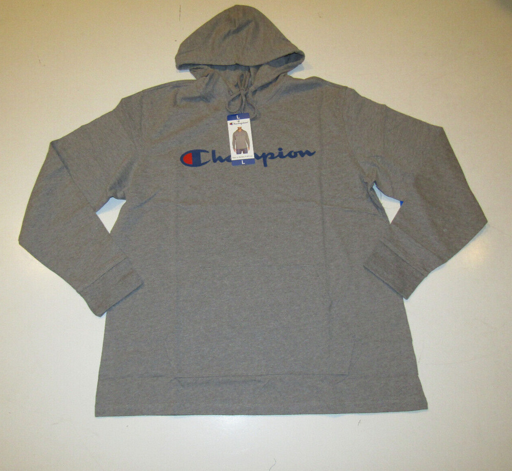NWT Mens CHAMPION Gray Jersey Pullover Hoodie Shirt Sz M Medium