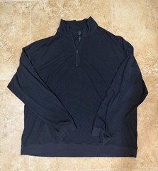 Skims Men’s Obsidian Jersey Lounge Quarter Zip Pullover Size XL Black