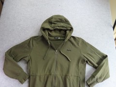 Rapha Hoodie Mens Large Green Full Zip Fleece Sweatshirt Cycling Logo Pockets