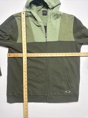 Oakley Green Color Block Hoodie Size L Full Zip Towel Like