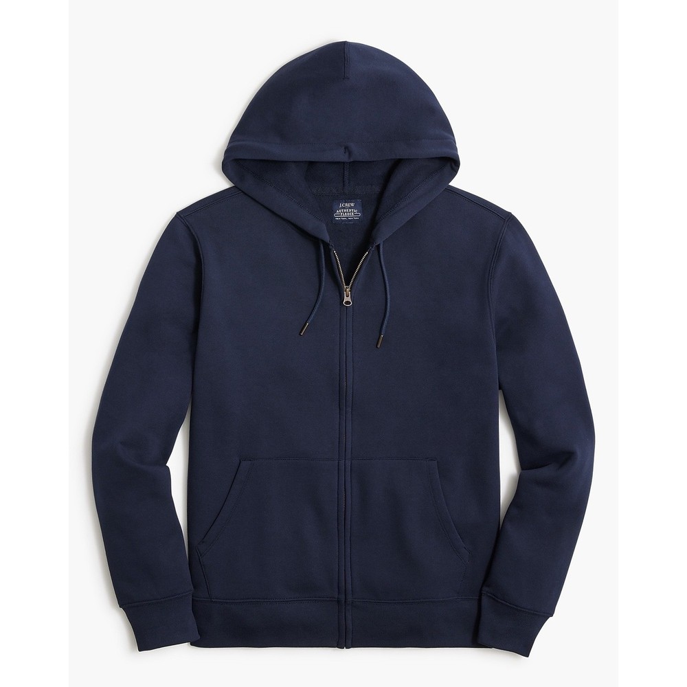 J.Crew Hoodie Mens XL Navy Blue Authentic Fleece Sweatshirt Full Zip Front