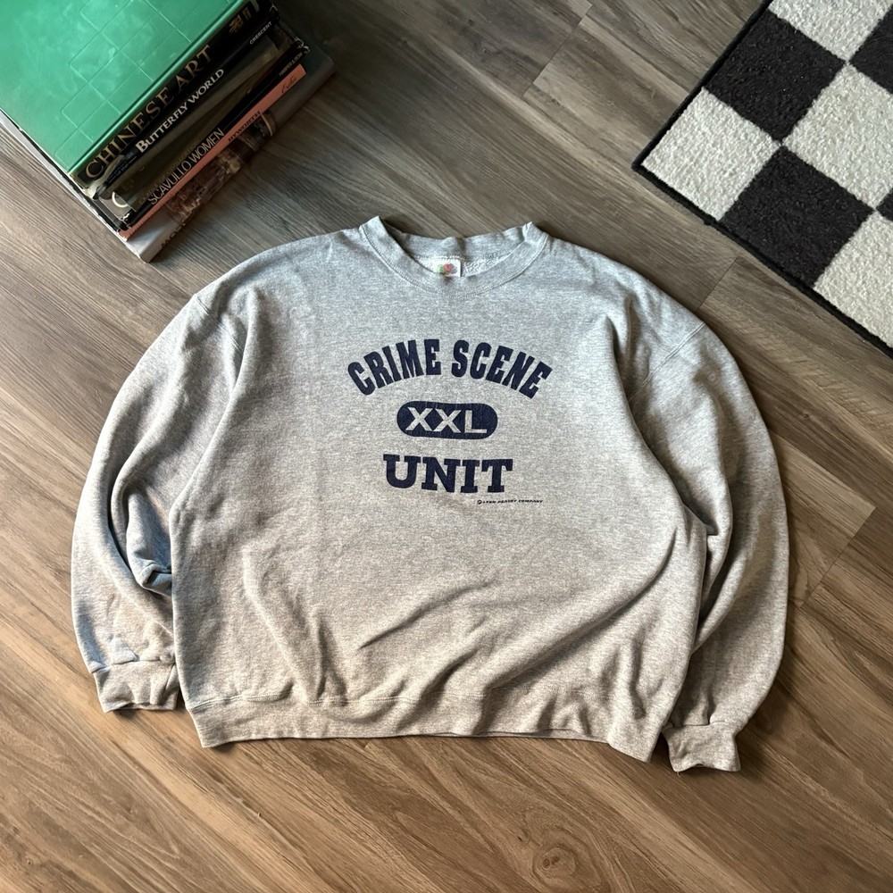 90’s Vintage Crime Scene Unit Crewneck Sweatshirt Men’s Boxy XXL VTG Pullover