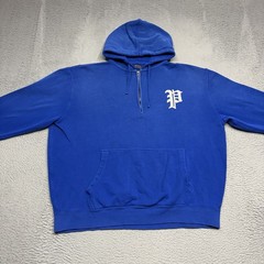 Polo Ralph Lauren Hoodie 1/4 Zip Pullover Mens Size 2XB 2XL Sapphire Blue Felt P