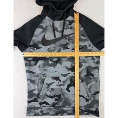 Nike Dri-FIT Hoodie Mens Medium Grey Black Camo Swoosh Pullover CU6241-010