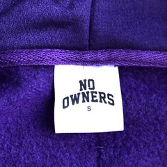 No Owners Full Hood Zip Up Hoodie Adult Size S Spider Cross Print Purple Cotton