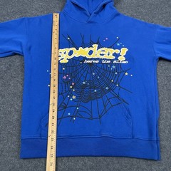 Sp5der TC Blue Web Hoodie Mens M Blue Young Thug Streetwear Hip Hop