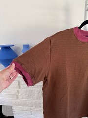Paratodo sweatshirt tee, brown and plum, cotton deadstock unisex brooklyn street