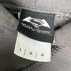 Batman Vs Superman DC Comics Hoodie Mens L Gray Bat Symbol Graphic Sweatshirt