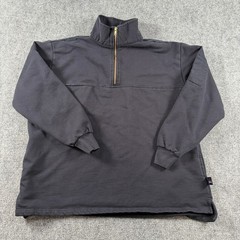 Game Workwear Job Shirt Mens Large Navy Blue Quarter Zip EMT Fire Pullover