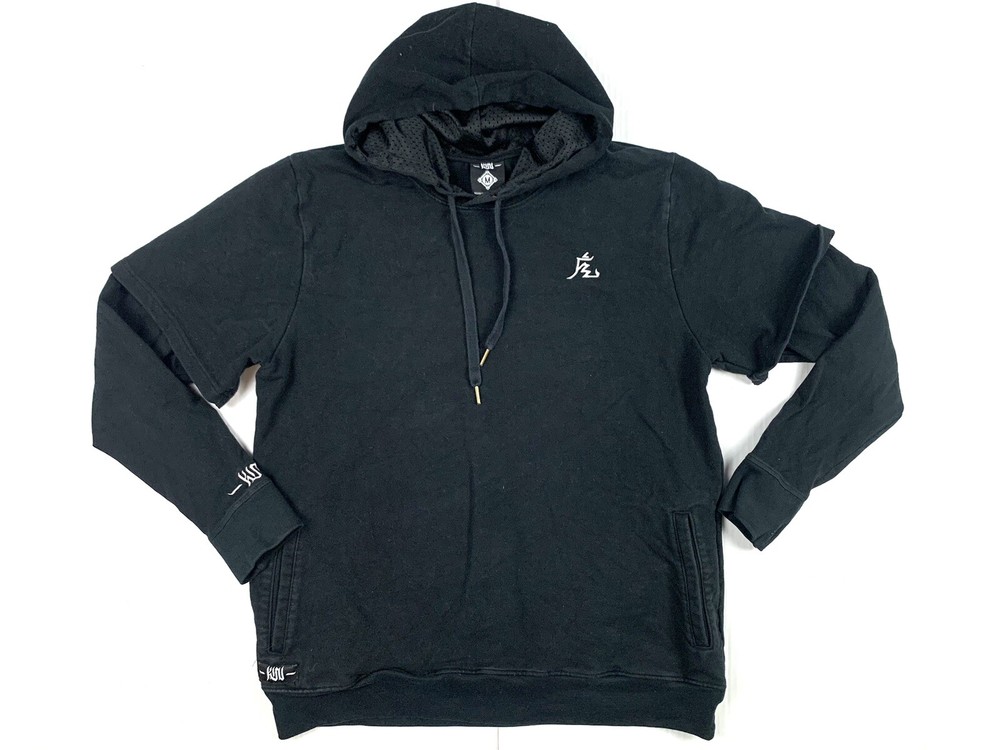 Kinjaz Hoodie Men M Respect All Fear None Black Sweatshirt Hoodie Double Sleeve