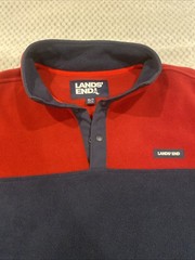 Lands End Quarter Zip Micro Fleece Deep Red And Navy XLT 515167 XL Tall