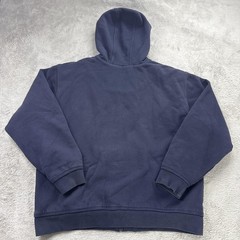 LL Bean Hoodie Mens Large Blue Katahdin Iron Works Full Zip Sherpa Lined Heavy