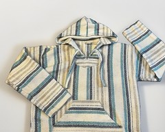 Molina Poncho Bohemian Mexican Baja Pullover Hoodie XL Hippie Beach Bum Coastal