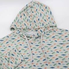 Burlebo Fly Lure Print Performance Hoodie Gray Long Sleeve Mens Large Shirt