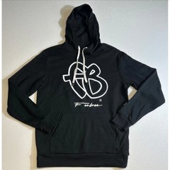 FUBU Hoodie Black White Logo Spell Out Hooded Sweatshirt Mens 3XL NWOT
