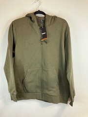TACVASEN Men’s Sweat Jacket Full Zip Hoodies Spring Lightweight Warm Green L