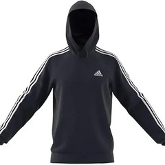 adidas Men’s Essentials 3-Stripes French Terry Hoodie, LG-Legend Ink/White,NWT