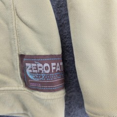 Zero Fatigue Hoodie Mens XL Beige Pullover Hooded Pockets Oversized Graphic