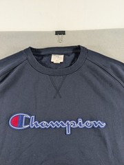 Champion Sweatshirt Cotton Blend Pullover Ribbed Cuffs Mens XX Large Blue 28×25