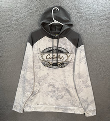 Cabelas Sweatshirt Adult Large White Gray Camouflage Hoodie True Timber Camo