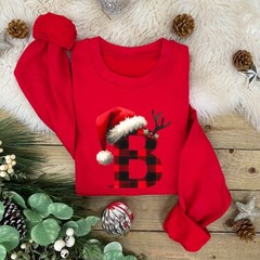 Personalised Alphabet TARTAN Family Christmas Jumper | Xmas Sweatshirt | Novelty