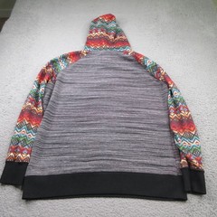 Hooey Hoodie Mens XL Gray Southwestern Aztec Rayon Pullover Lightweight