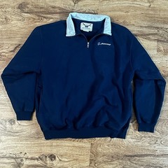 Oarsman 913 Navy Blue Quarter Zip Pullover Sweatshirt with Boeing Logo