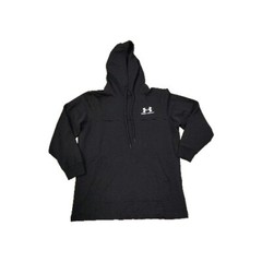 Under Armour Sweatshirt Hooded Pullover Mens Medium Black W/ White Logo W Pocket