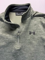 Under Armour ColdGear Sweatshirt Mens Medium Green Space Dye Loose Fit 1/4 Zip