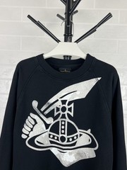 VIVIENNE WESTWOOD Sweatshirt ANGLOMANIA Big Orb Logo Black Men’s Size XS