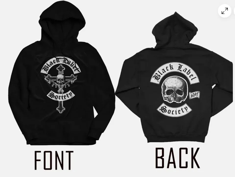 Black Label Society Black Hoodie Double Sided Classic Logo S-5XL