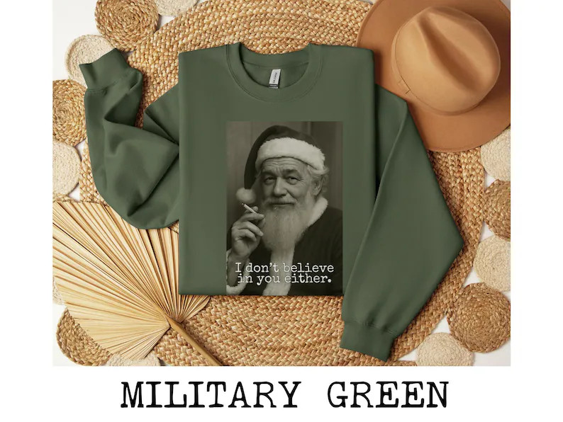 Retro Santa Sweatshirt Trendy Holiday Christmas Apparel Top