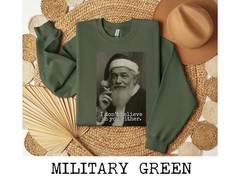 Retro Santa Sweatshirt Trendy Holiday Christmas Apparel Top
