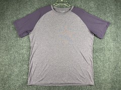 01.ALGO Performance Wick 3/4 Sleeve Shirt Men’s Large Purple Anti Odor Uv SPF 40