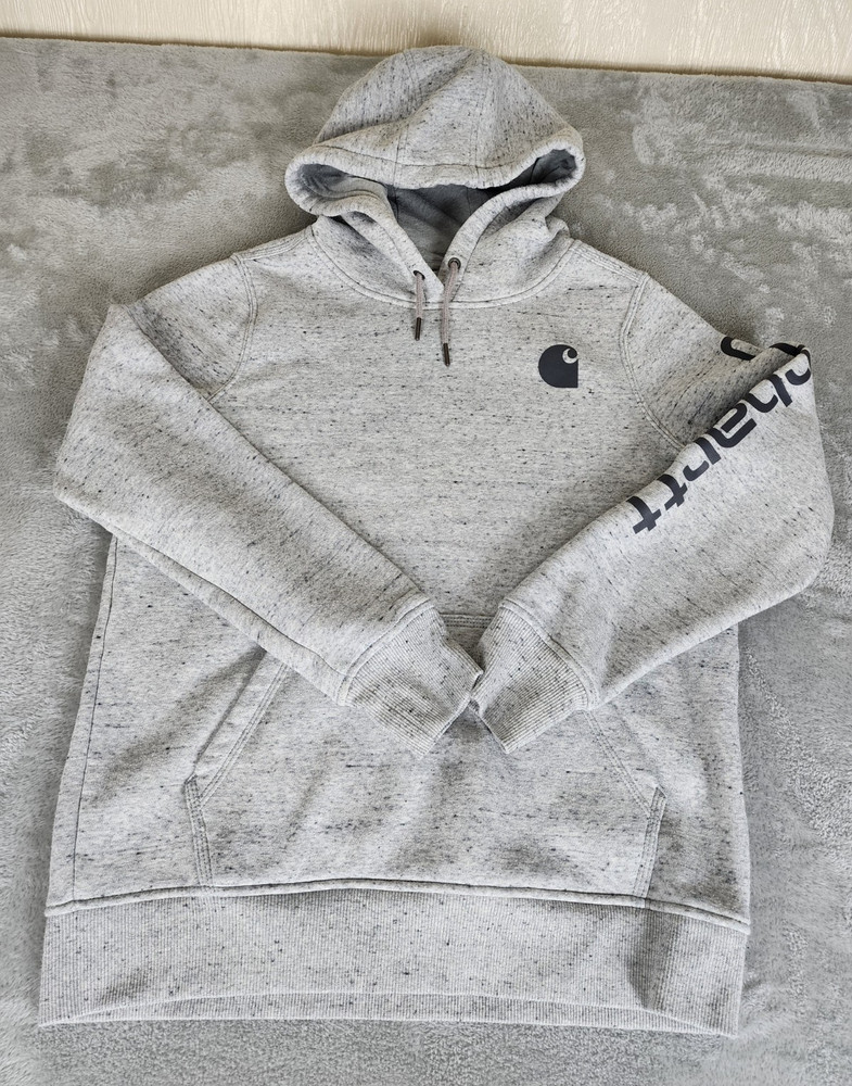 Carhartt Relaxed Fit Fleece Pullover Hoodie w/ Pockets Gray Speckled Men M