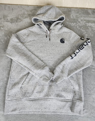 Carhartt Relaxed Fit Fleece Pullover Hoodie w/ Pockets Gray Speckled Men M