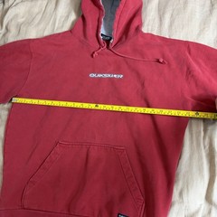Vintage 90s Y2K Quiksilver Hoodie Design Surf Skate Red Thrashed Mens Medium