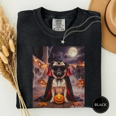 Funny Pug Halloween Vampire Shirt, Animal Meme Tee, Dog Lover Gift