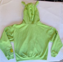 Shrek Movie Lime Green hoodie embroidered lettering and 3D ogre ears Adult XL