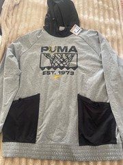 PUMA Winning Shot Graphic Tech Hoodie Mens XL Multi Long Sleeve Drawcord Hem