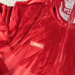 Guapi Hoodie Mens XL Red Velvet Skull Rhinestone Full Zip Limited Edition Jacket