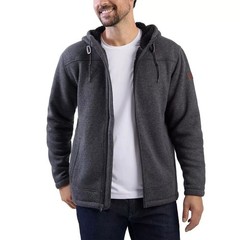 Rugged Elements Mens Fleece Lined Hoodie Charcoal Gray Full Zip Jacket Size M