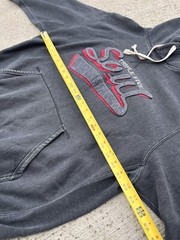 Vintage 00s Triple Five Soul 555 Hoodie Sweatshirt Faded Grey Red Y2K Size L