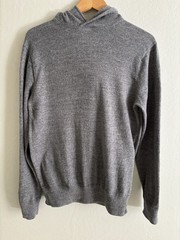 J.Crew 100% Cotton Knit Hooded Pullover Gray Preppy Men’s Medium